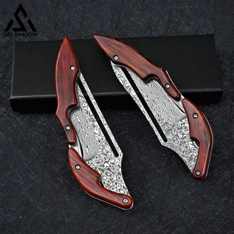Damascus Steel Transformable Mechanical Magic knife-GS33