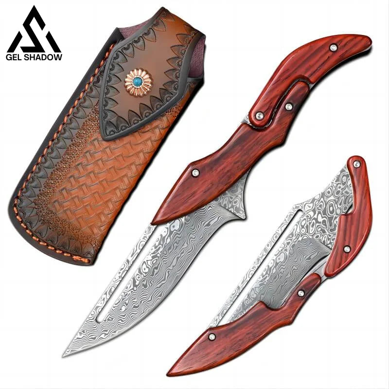 Damascus Steel Transformable Mechanical Magic knife-GS33