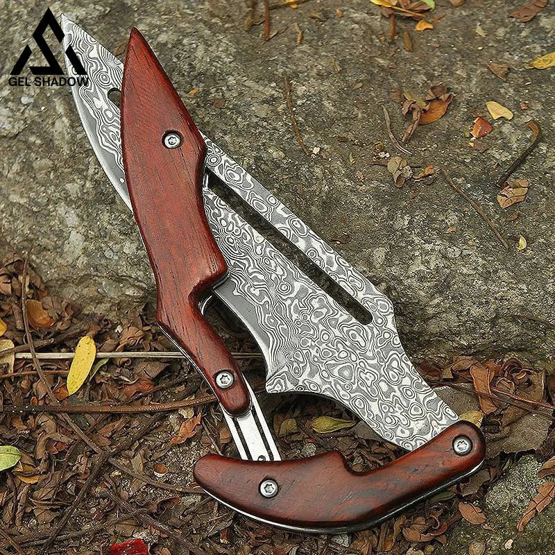 Damascus Steel Transformable Mechanical Magic knife-GS33