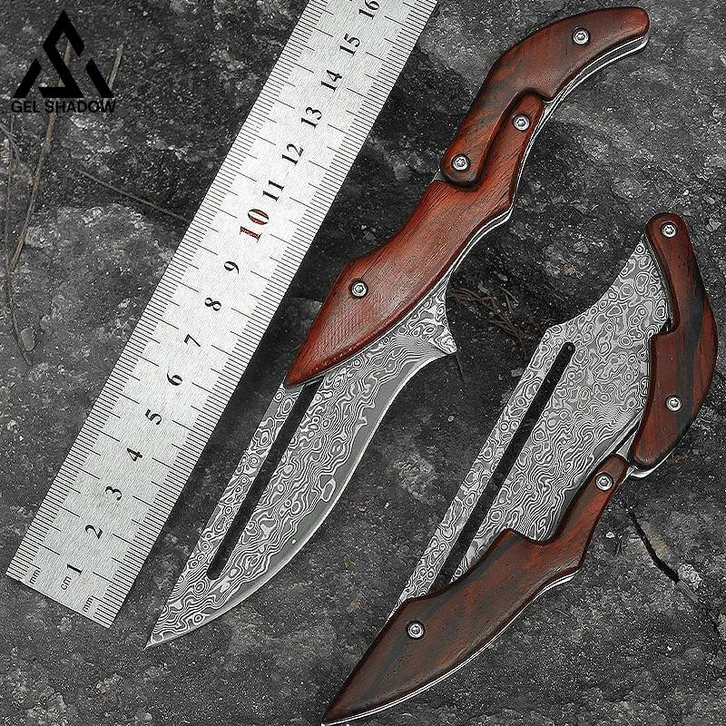 Damascus Steel Transformable Mechanical Magic knife-GS33