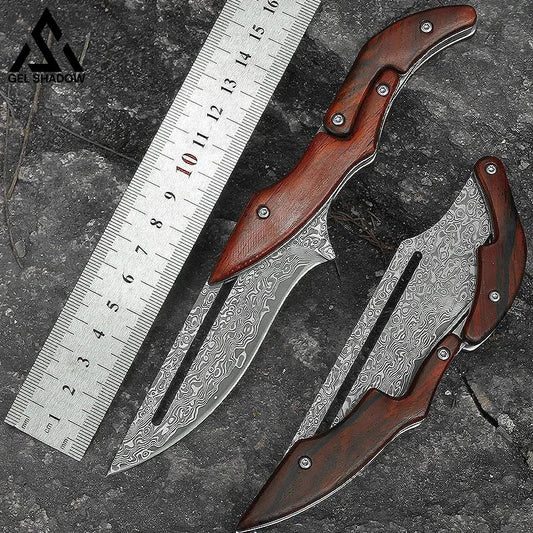 Damascus Steel Transformable Mechanical Magic knife-GS33
