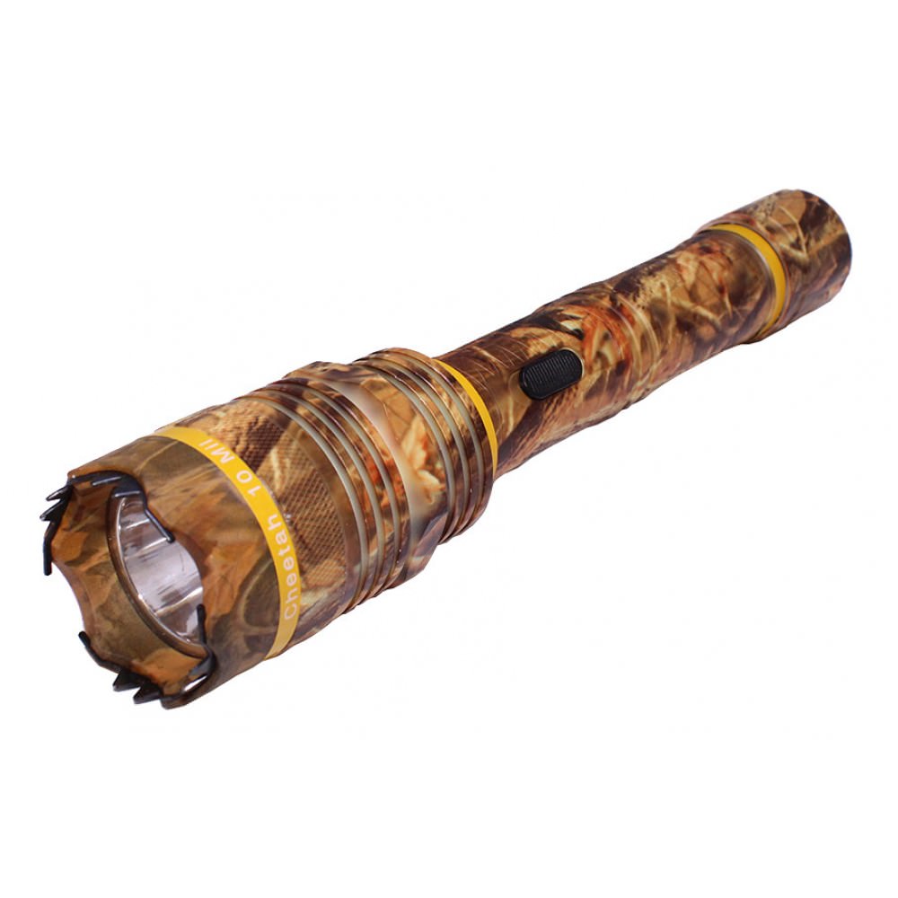 Defender 10 Million Volt Tactical Flashlight Stun Gun Rechargeable All Metal Tree Camo - TOPHATTER'S ARMORY DEALS