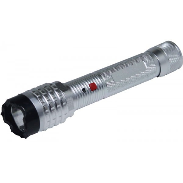 Delta Force Silver Stun Gun 10 Million Volt Rechargeable LED Flashlight