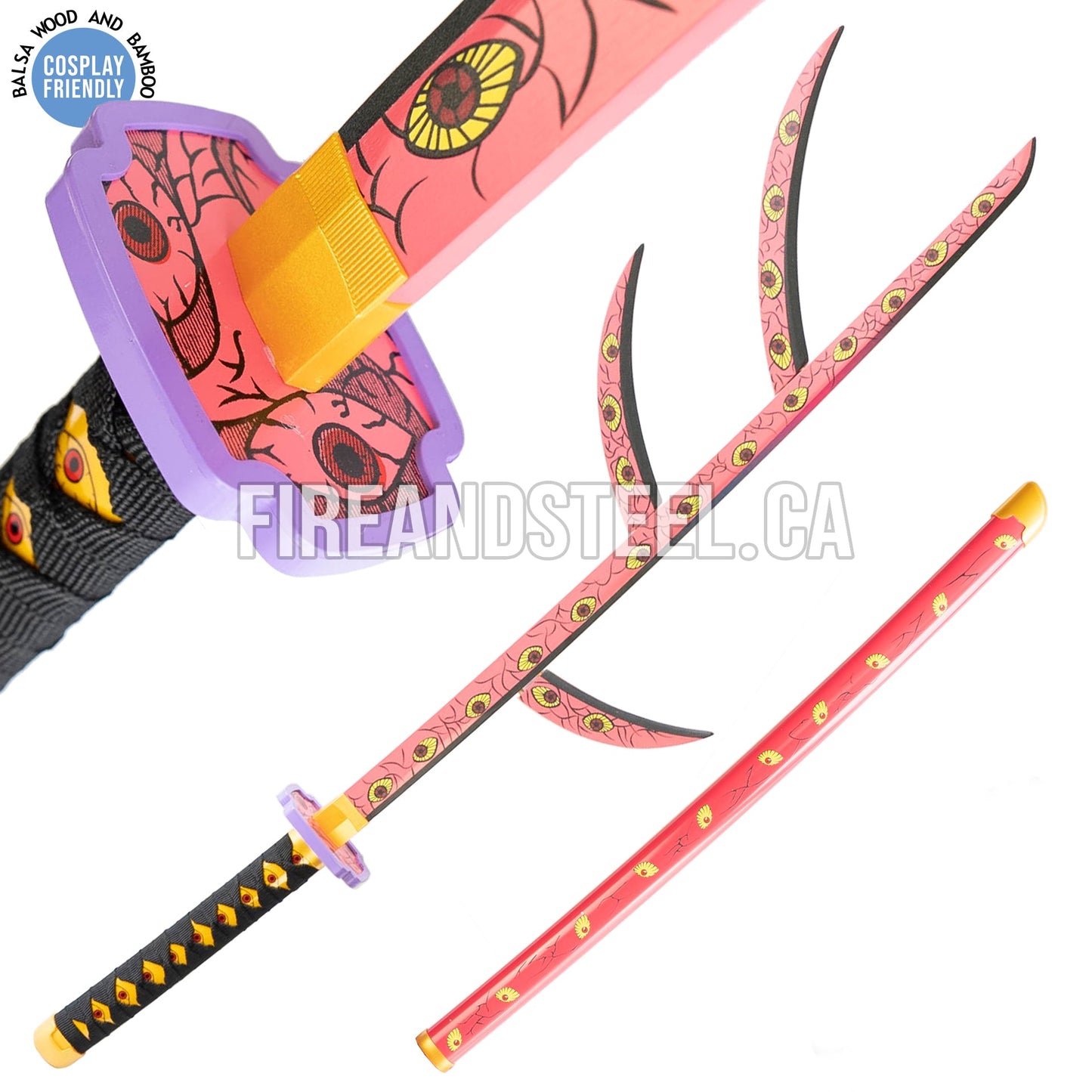 Kokushibo's "Kyokokukamusari" Flesh Katana (Wood)