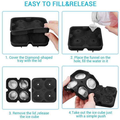 Diamond Flexible Silicone Ice Cube Mold Tray