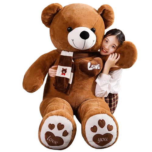 High Quality 100CM Teddy Bear With Scarf Stuffed Animals Bear Plush Toys Teddy Bear Doll Lovers Birthday Baby Gift