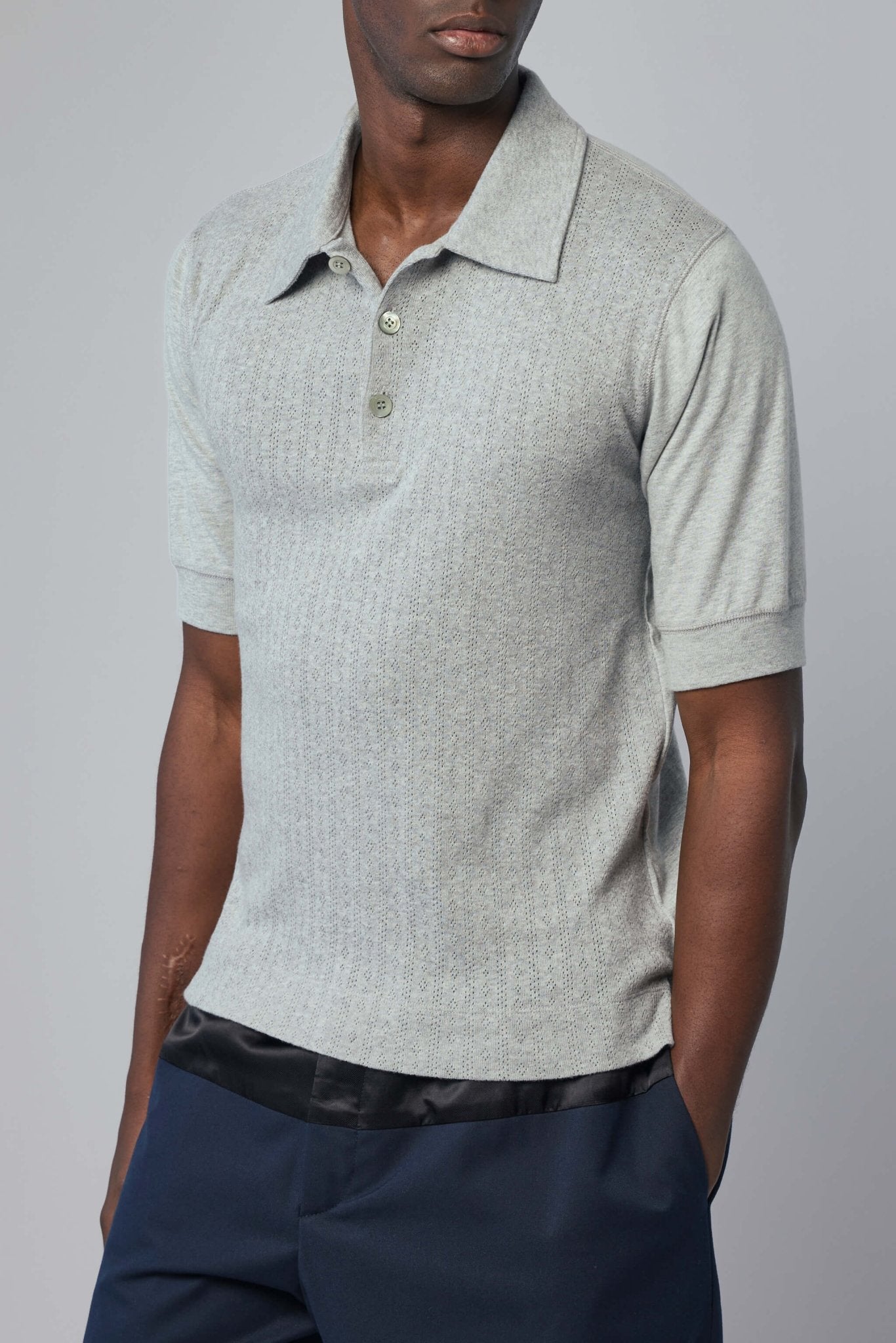 Pointelle Jacquard Polo