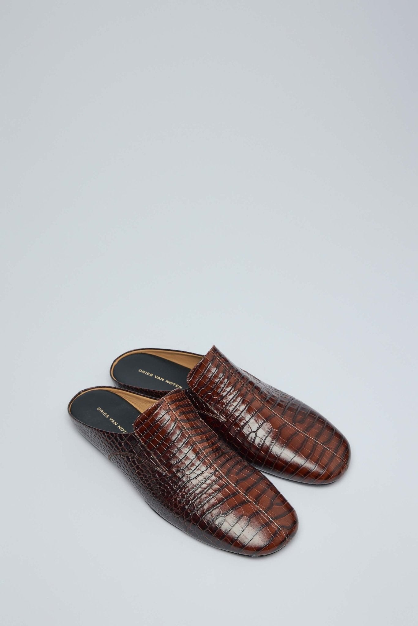 Embossed Leather Mules