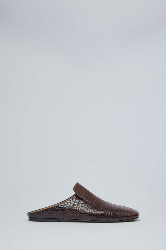 Embossed Leather Mules