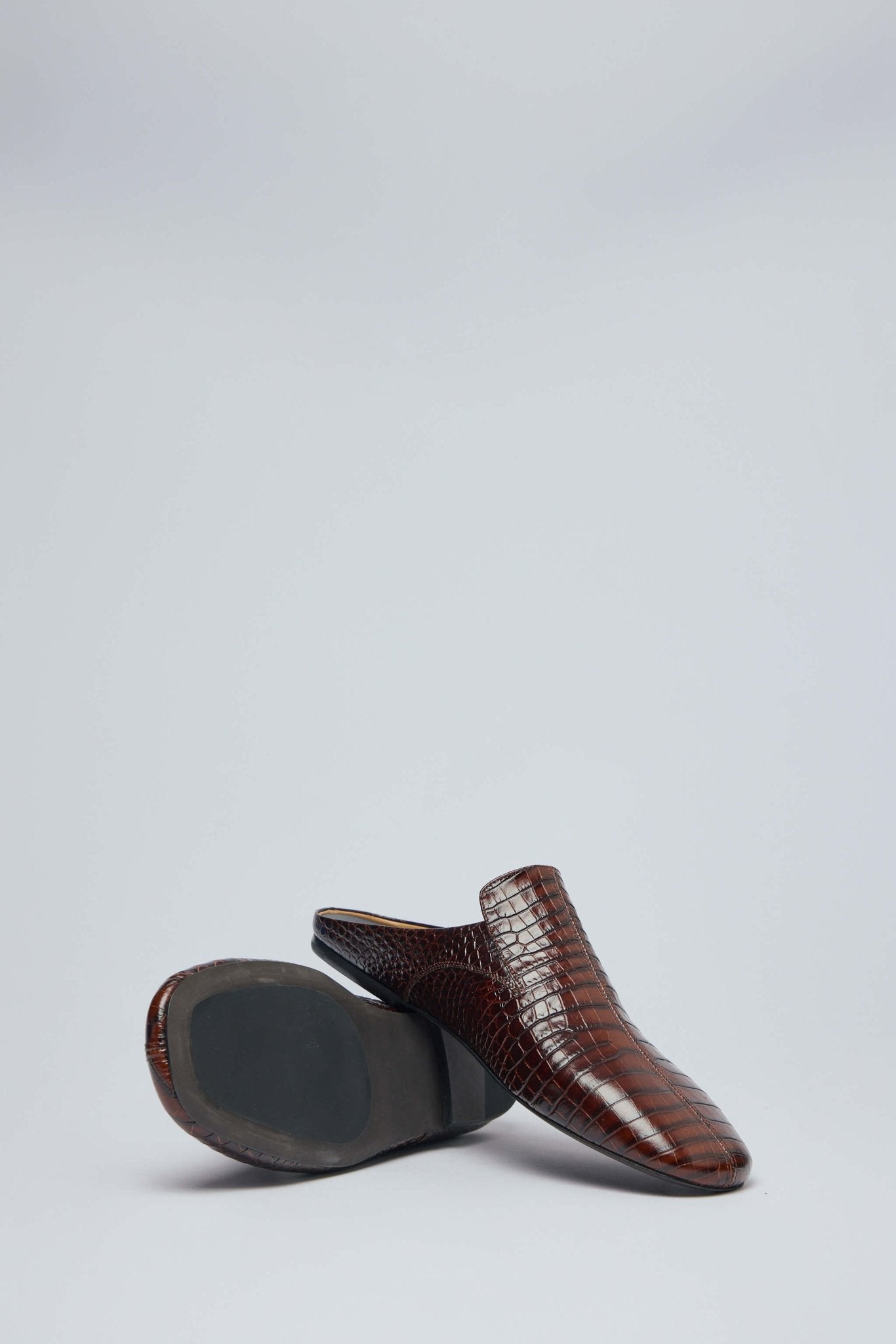 Embossed Leather Mules