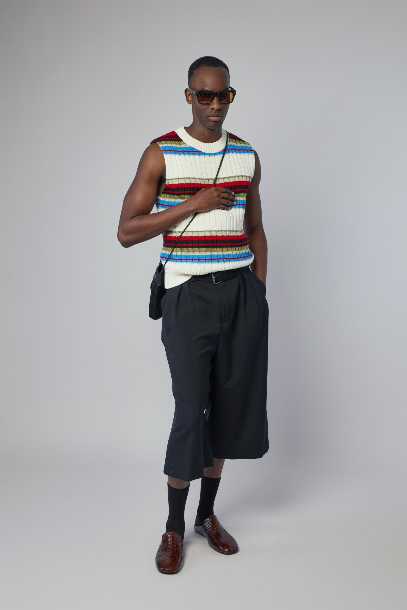 Striped Sleeveless Sweater