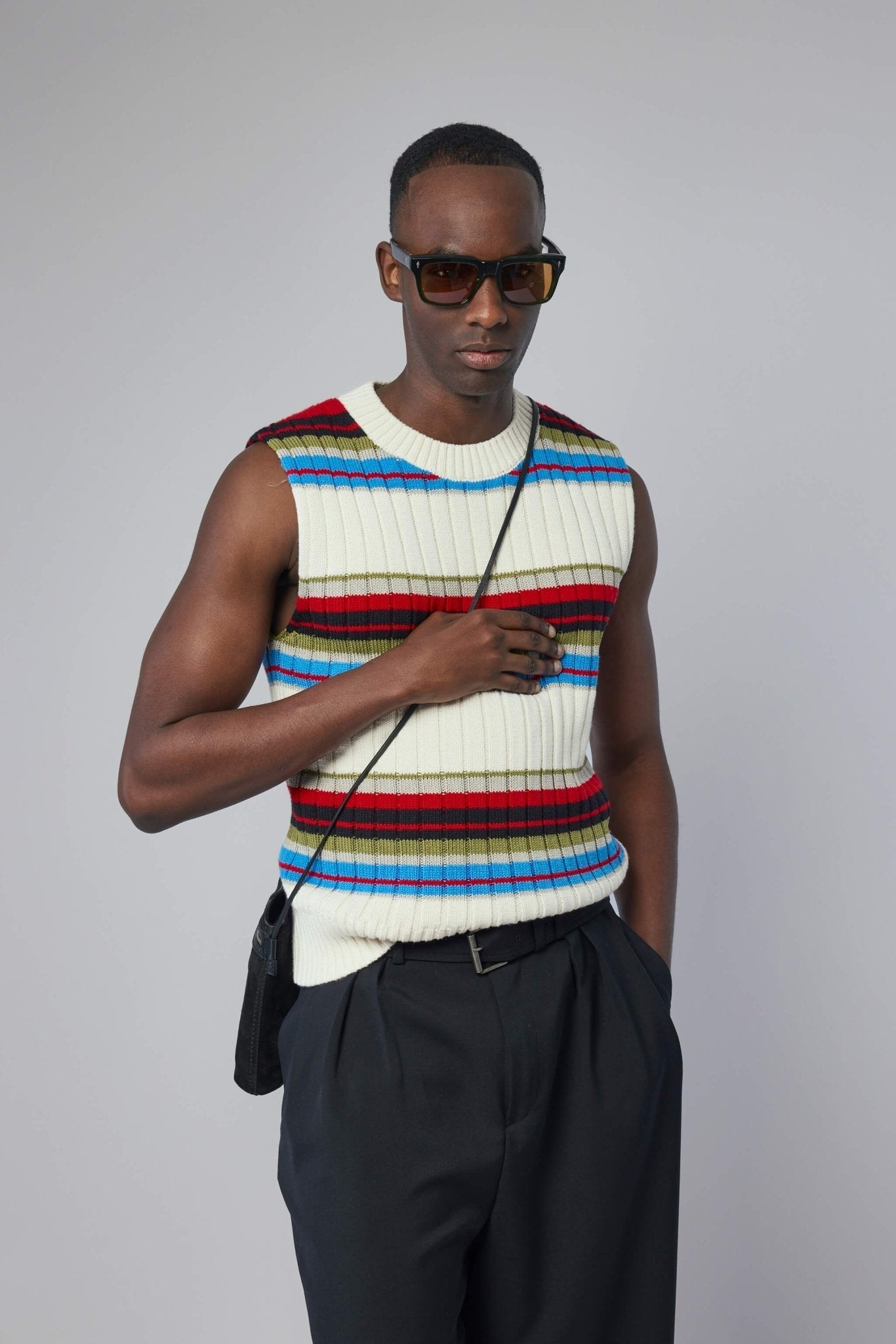 Striped Sleeveless Sweater