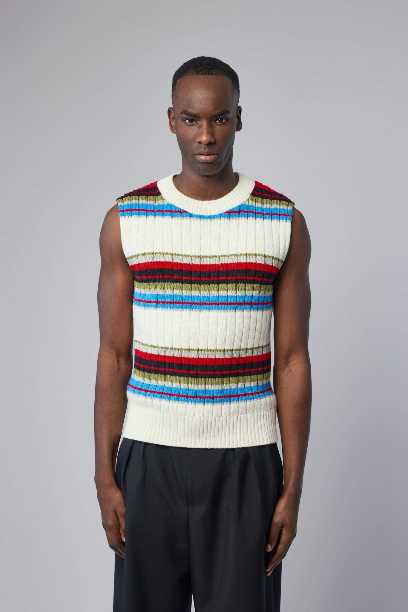 Striped Sleeveless Sweater