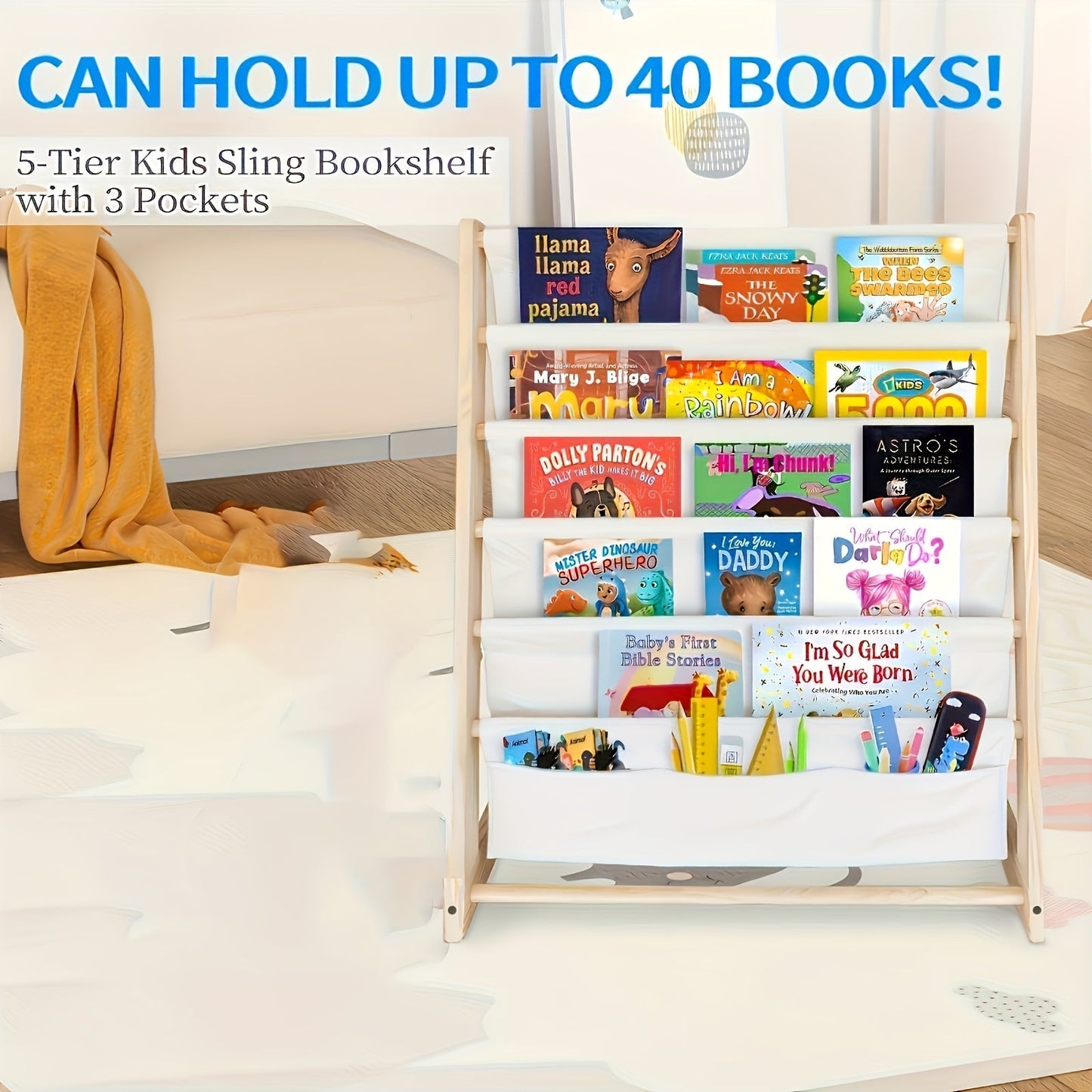 Wooden Bookshelf with Legs with Open Storage