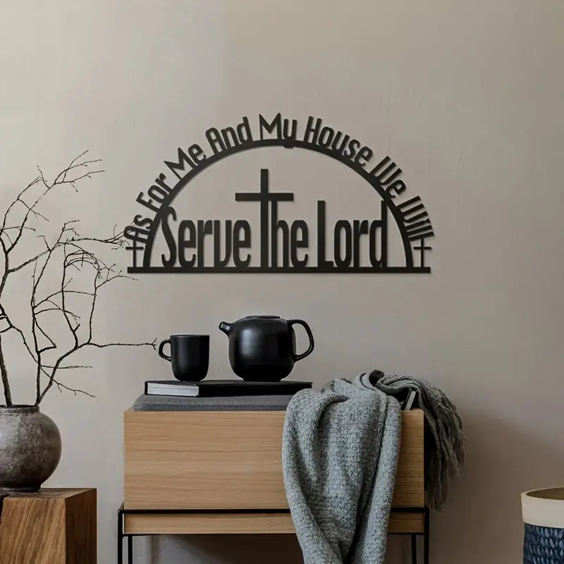 Cross & Bible Wall Signs - Inspirational Iron Metal Wall Art Decor