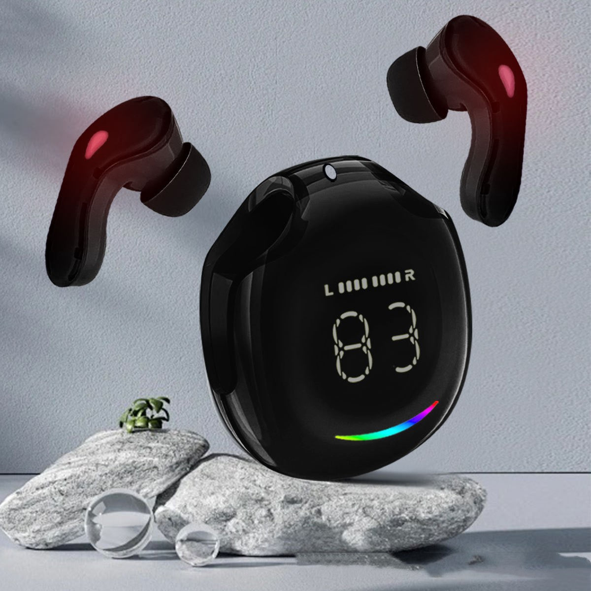 Wireless Bluetooth Earbuds with Touch Control and Digital Battery Display