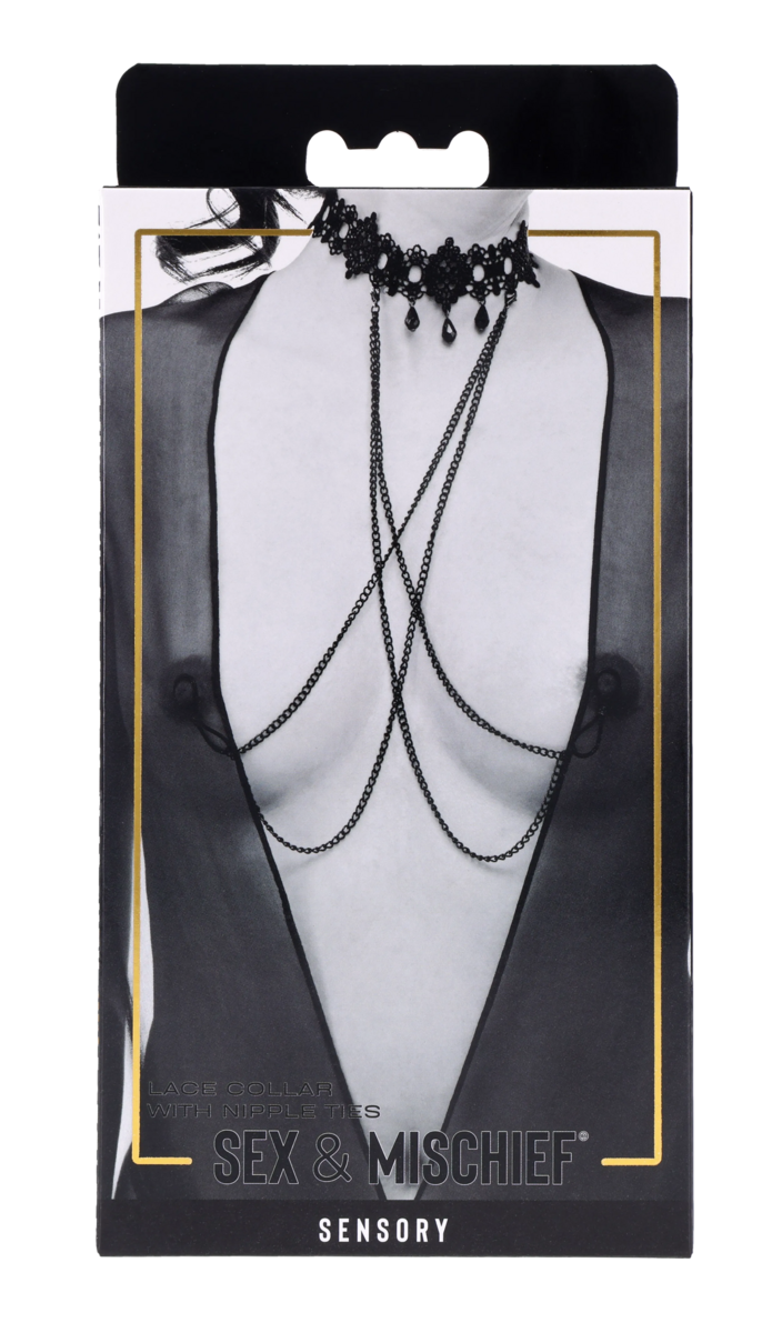 Lace Collar with Nipple Ties