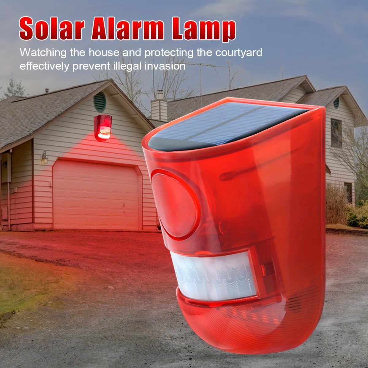 Solar Alarm Lamp with Motion Sensor Siren
