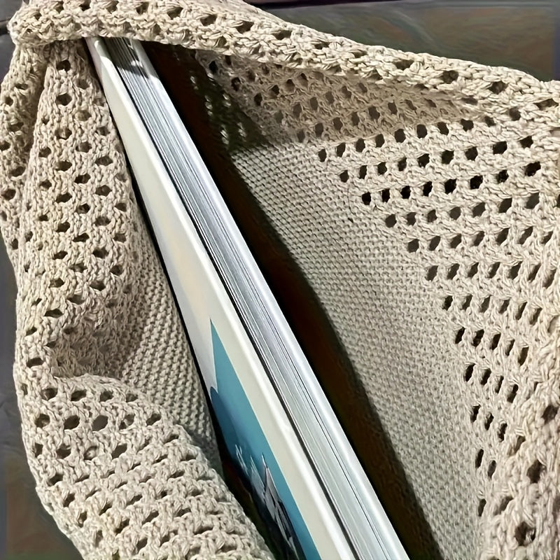 Crochet Knit Mesh Tote Shoulder Bag, 22.8 Inch