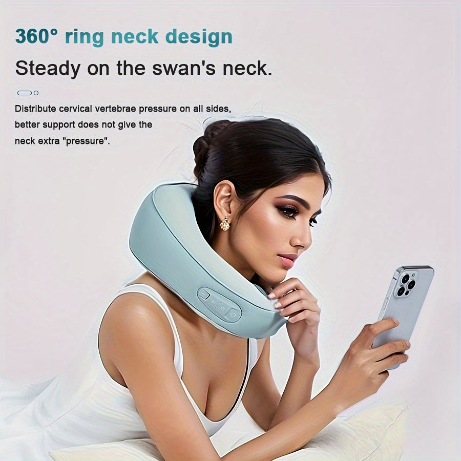 Neck Support Pillow with Heating & Electric Massage(Green)