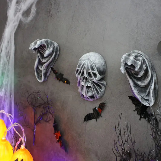 3-Piece Set of 5-Inch Realistic Ghost Hands - Wall-Mounted Head Pendants