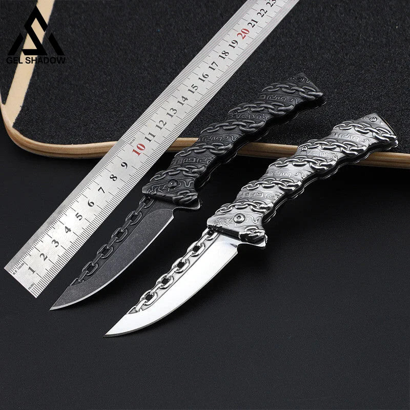 Embossed Chain Folding Knife-GS27