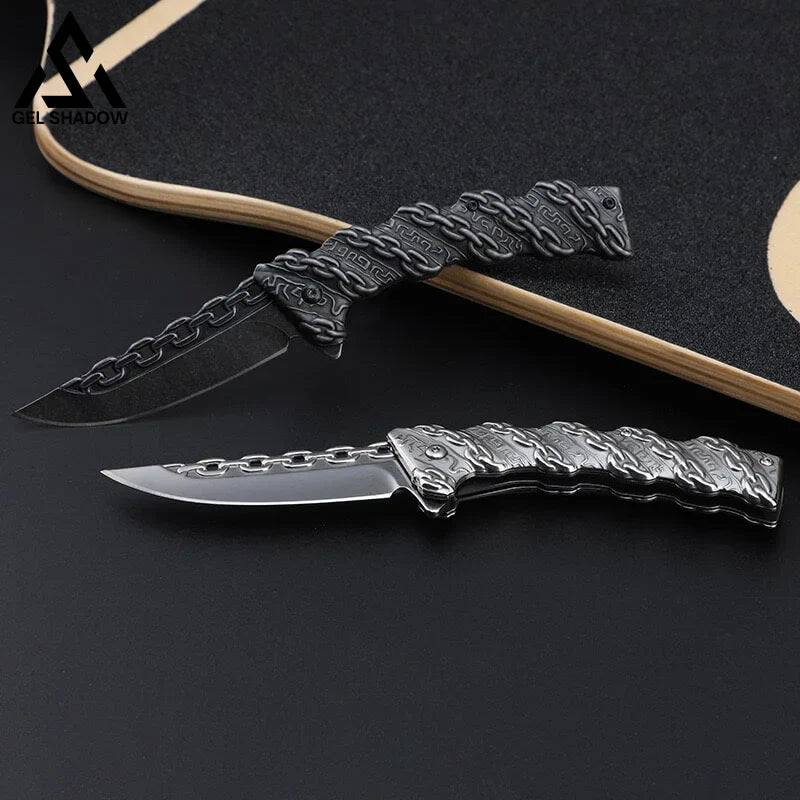 Embossed Chain Folding Knife-GS27