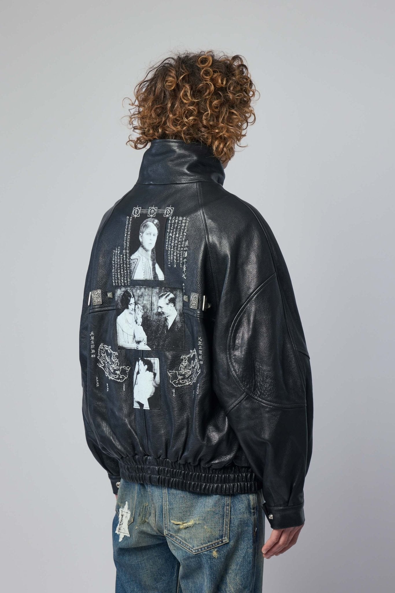 Prince Phillips Childhood Studded Leather Jacket