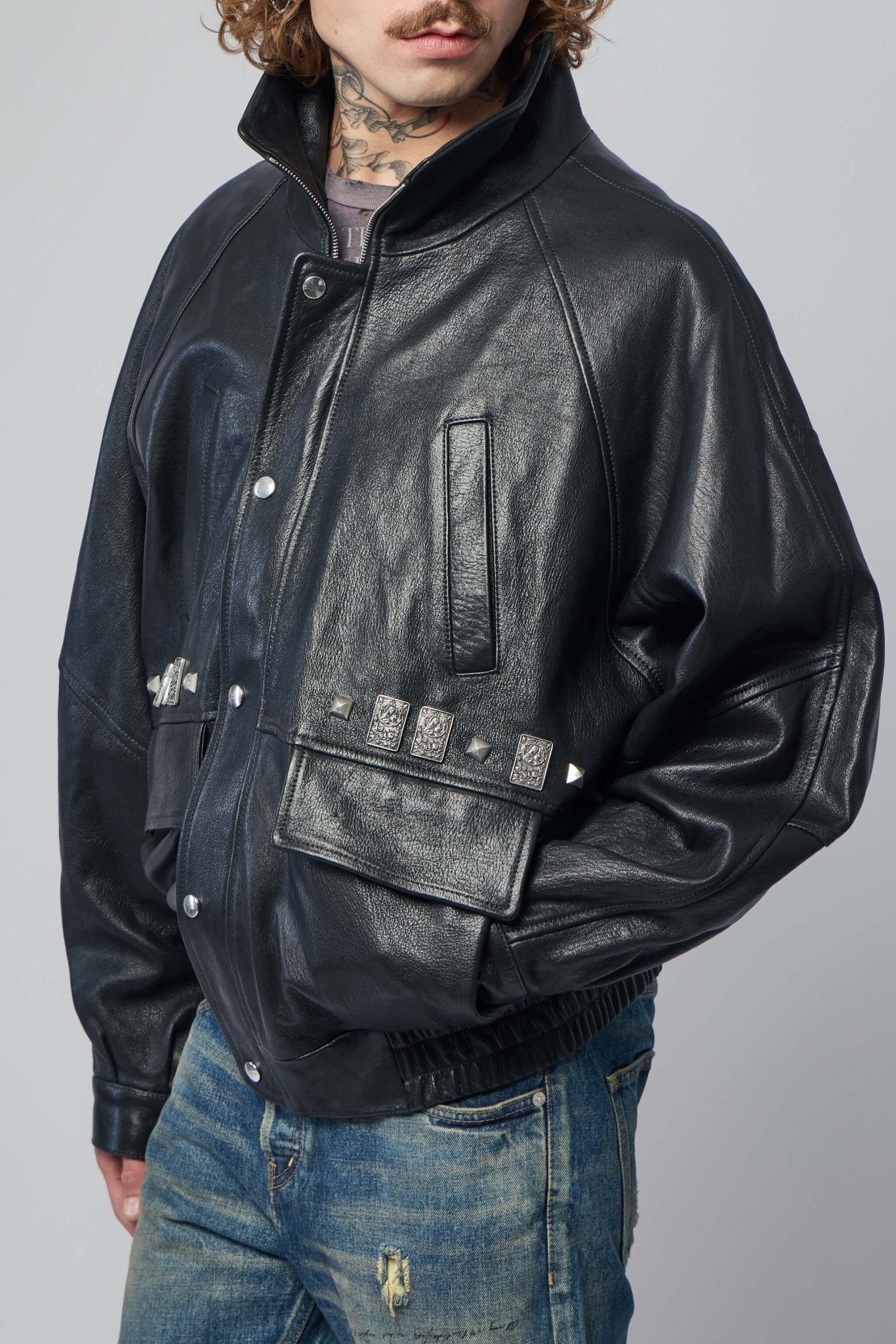 Prince Phillips Childhood Studded Leather Jacket