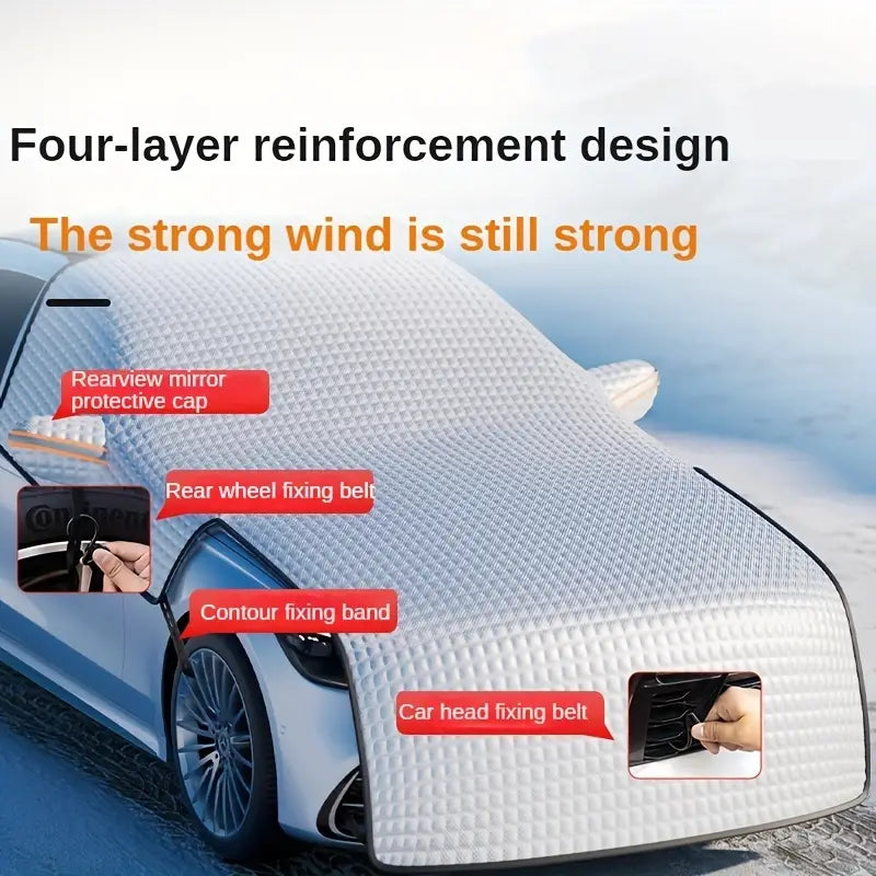 Universal Car Snow Shield: Silvery Front Windshield Cover