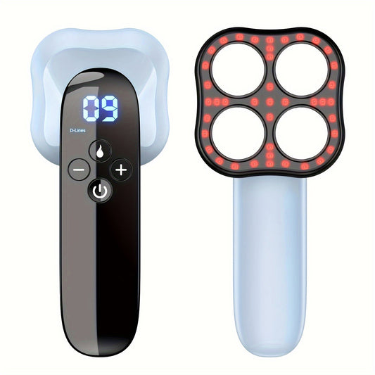 Rechargeable Handheld Massager with 4-Point Head(Blue)