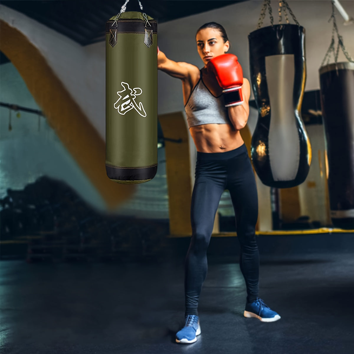 1 Set 60CM Heavy-Duty Hanging Boxing Sandbag(Black)