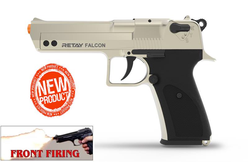 Retay 9MM Falcon Satin Finish Full Auto Front Firing Model Blank Gun - TOPHATTER'S ARMORY DEALS