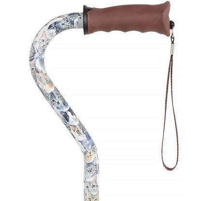 Cats Adjustable Offset Walking Cane with Comfort Grip w/ SafeTbase