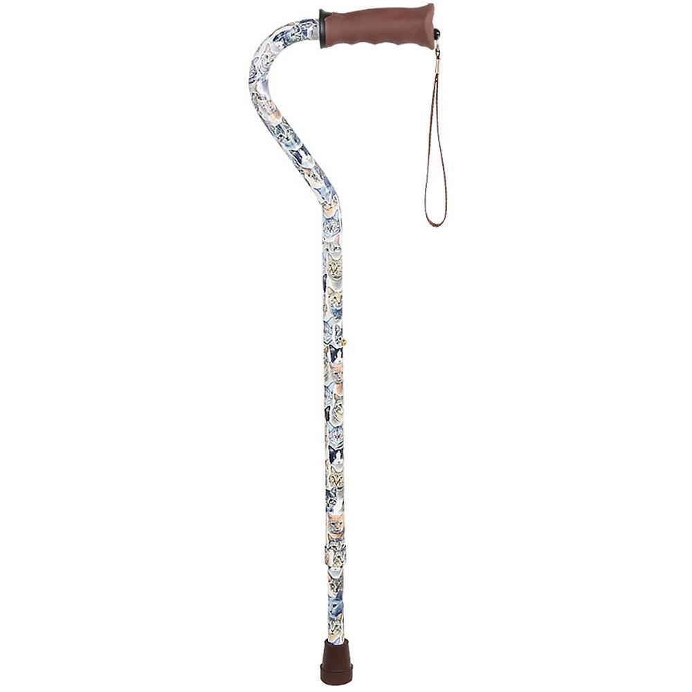Cats Adjustable Offset Walking Cane with Comfort Grip w/ SafeTbase