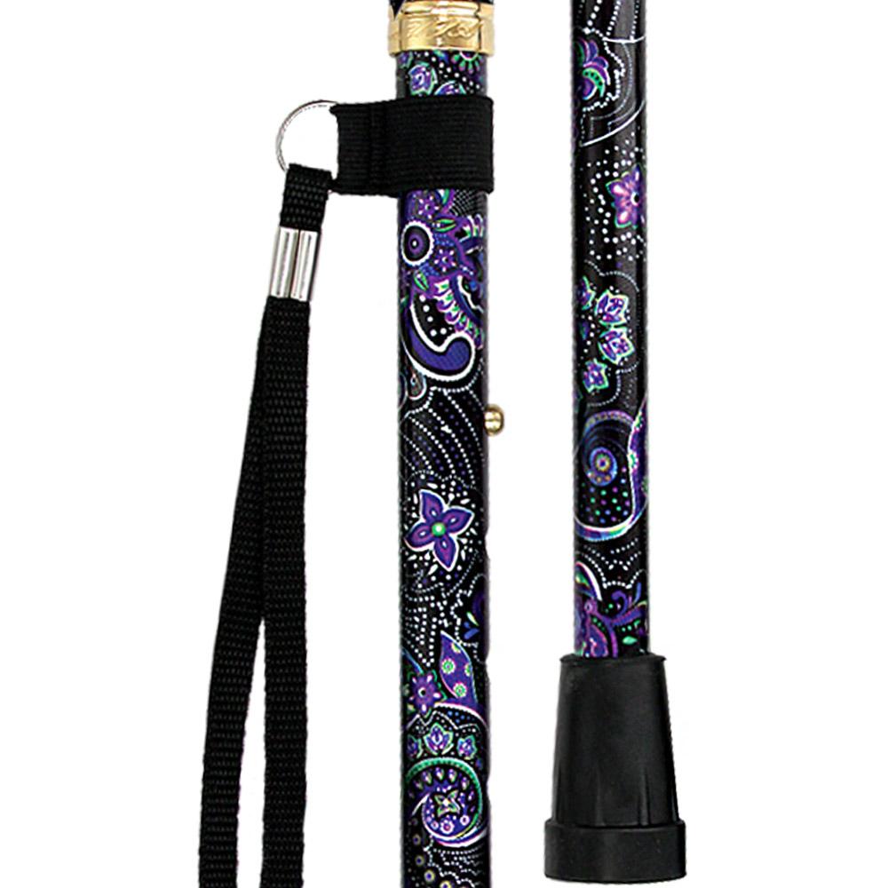 Purple Majesty Designer Folding Cane w/ SafeTbase- Adjustable