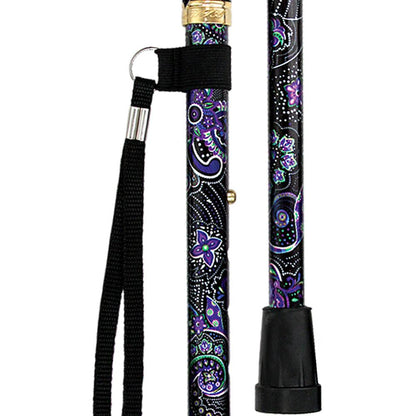Purple Majesty Designer Folding Cane w/ SafeTbase- Adjustable