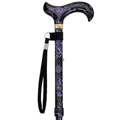 Purple Majesty Designer Folding Cane w/ SafeTbase- Adjustable