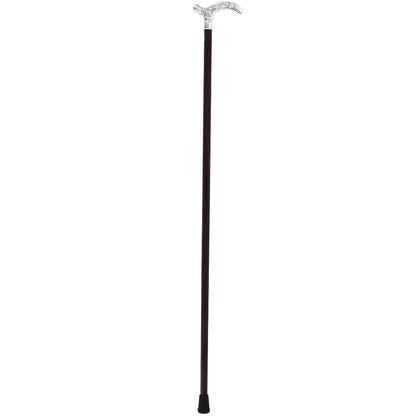 French Silver Birds of Feather Derby Cane: Stamina Wood