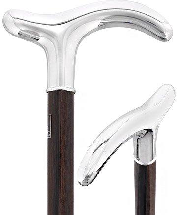 Silver Plated Fritz Handle on Macassar Carbon Fiber Shaft