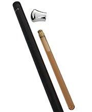 French Silver Knob Flask Tippling Stick: Stamina Wood