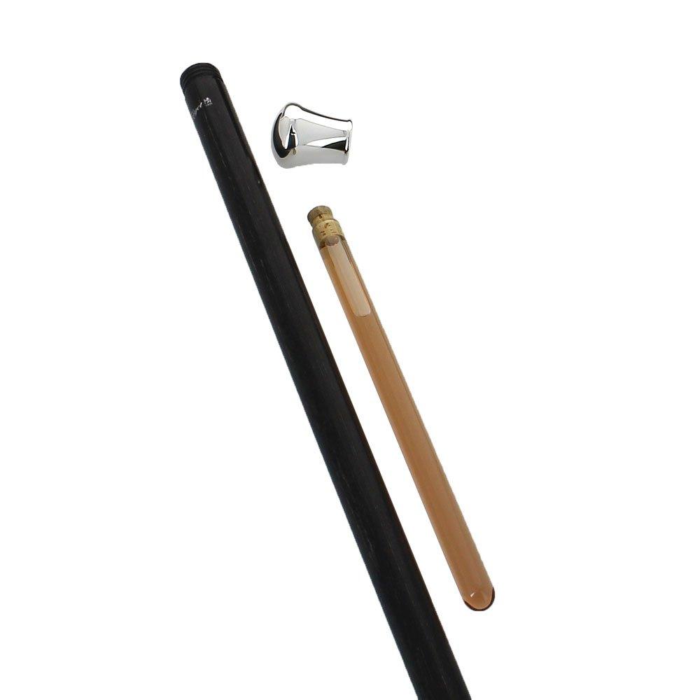 French Silver Knob Flask Tippling Stick: Stamina Wood