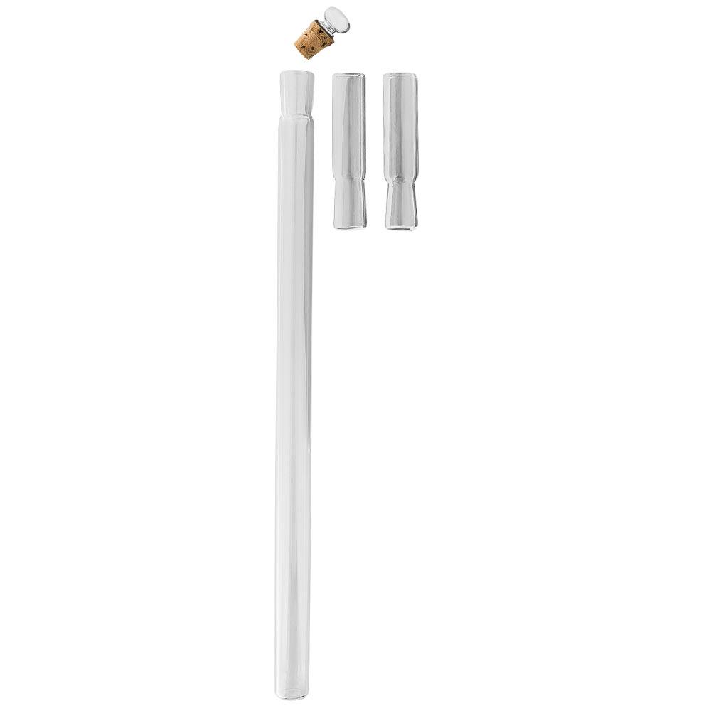 French Flask Tippling Stick: Silver Knob & Ebony-Carbon Shaft
