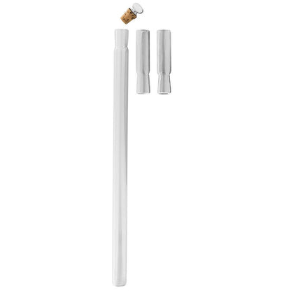 French Flask Tippling Stick: Silver Knob & Ebony-Carbon Shaft