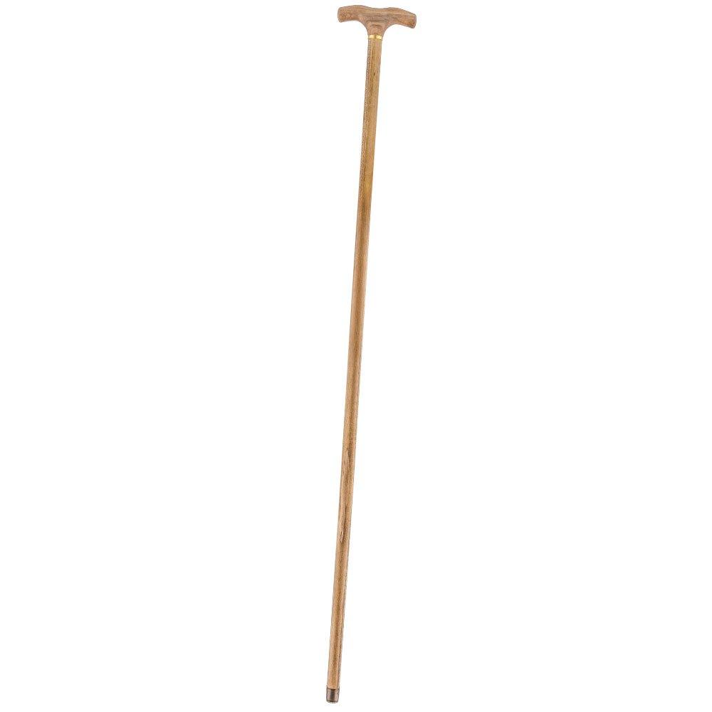 French Gadget Corkscrew Cane: Olivewood T-Handle & Maple Shaft