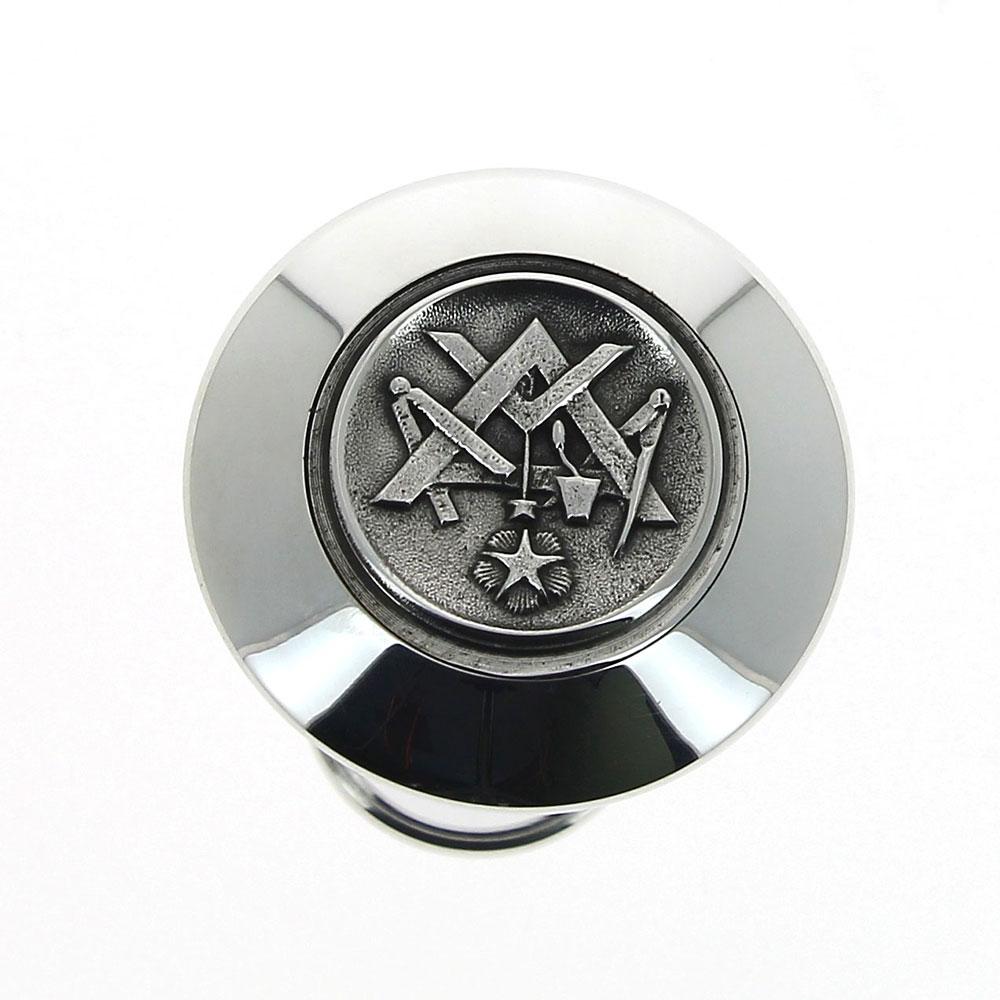 French Masonic Silver Plated Cane: Carbon Fiber Shaft