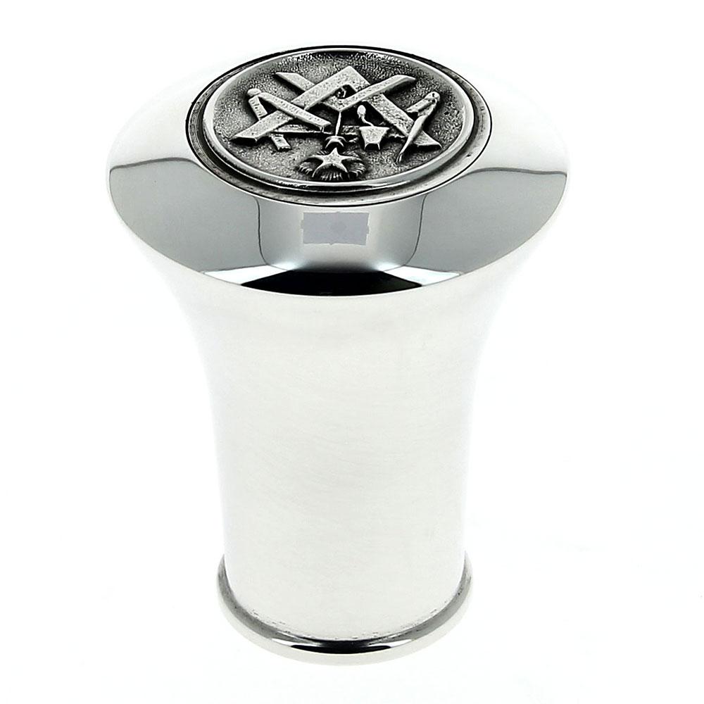 French Masonic Silver Plated Cane: Carbon Fiber Shaft
