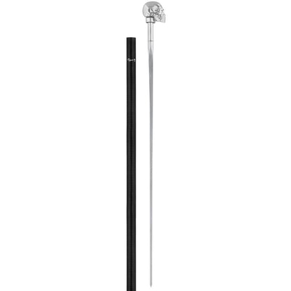 French Chrome Skull Handle Sword Stick: Carbon Fiber Shaft