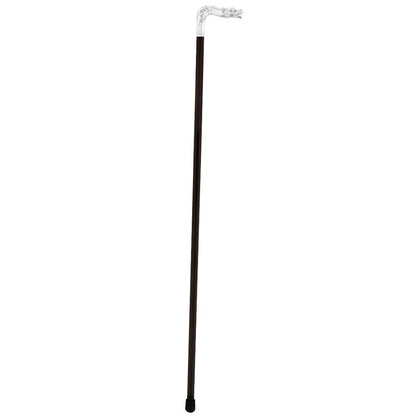 French Dragon Sword Cane: Silver Plated Fritz, Stamina Wood
