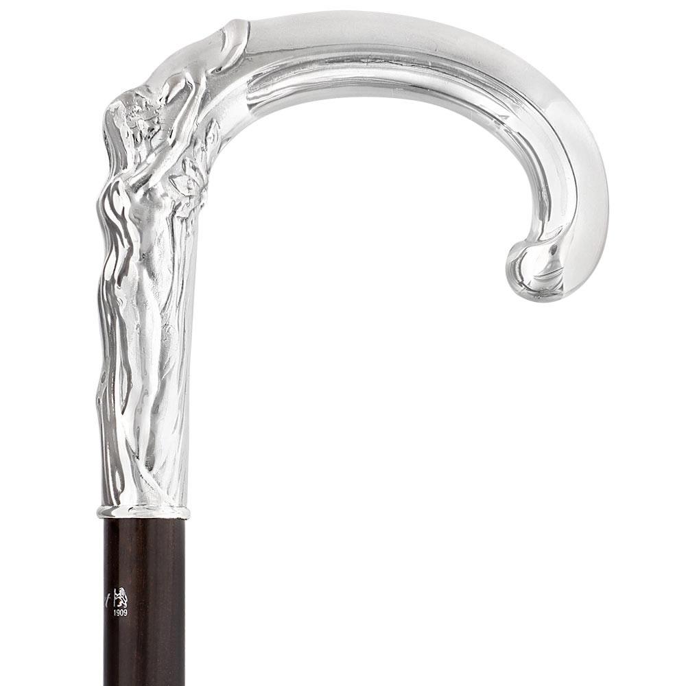 French Eve & Snake Silver Plated Cane: Carbon Fiber Shaft